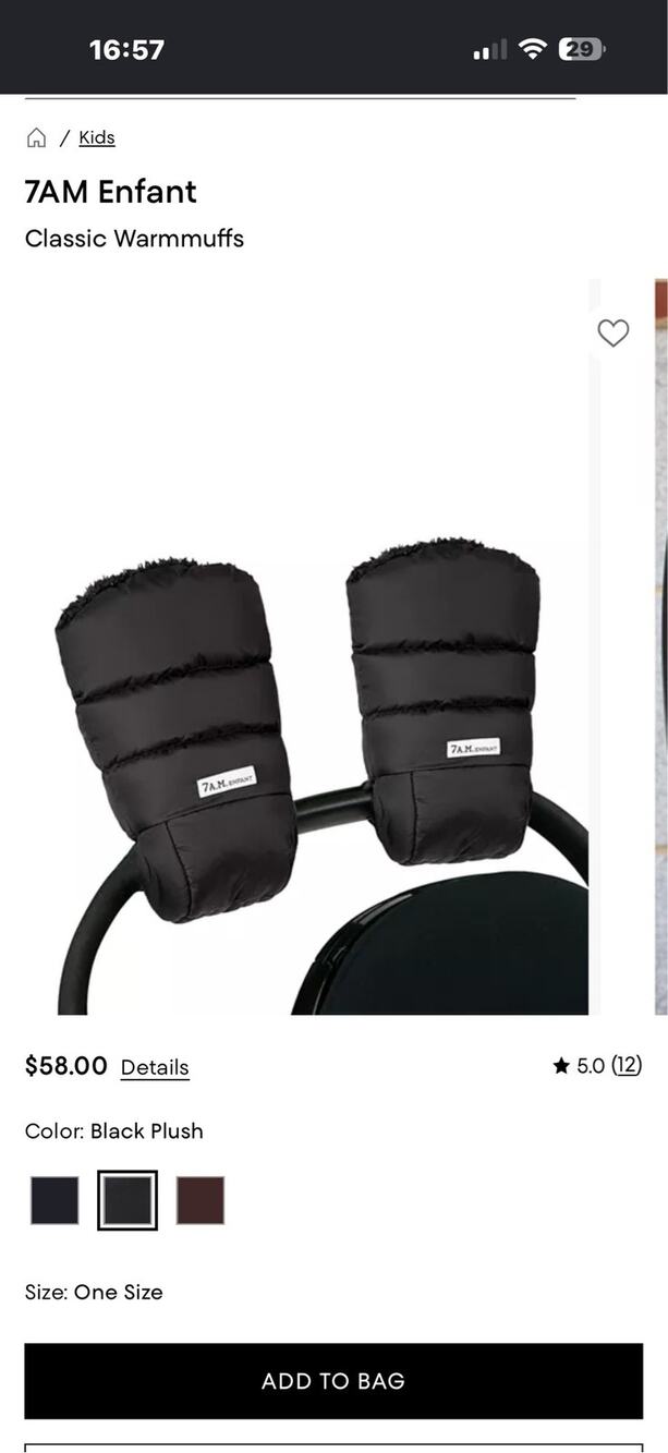 7AM Enfant WarmMuffs Warm Muffs gray grey stroller gloves mittens